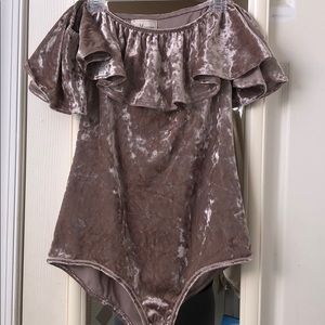 Mauve Crushed Velvet Bodysuit